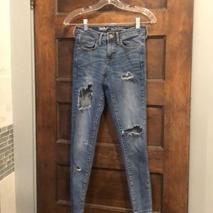 Mossimo High rise skinny, Size 00/R, distressed